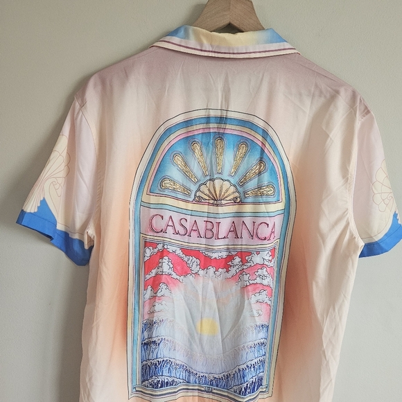 DHGATE Casablanca Vacation Button Down Short Sleeve Top NWT - Picture 9 of 13